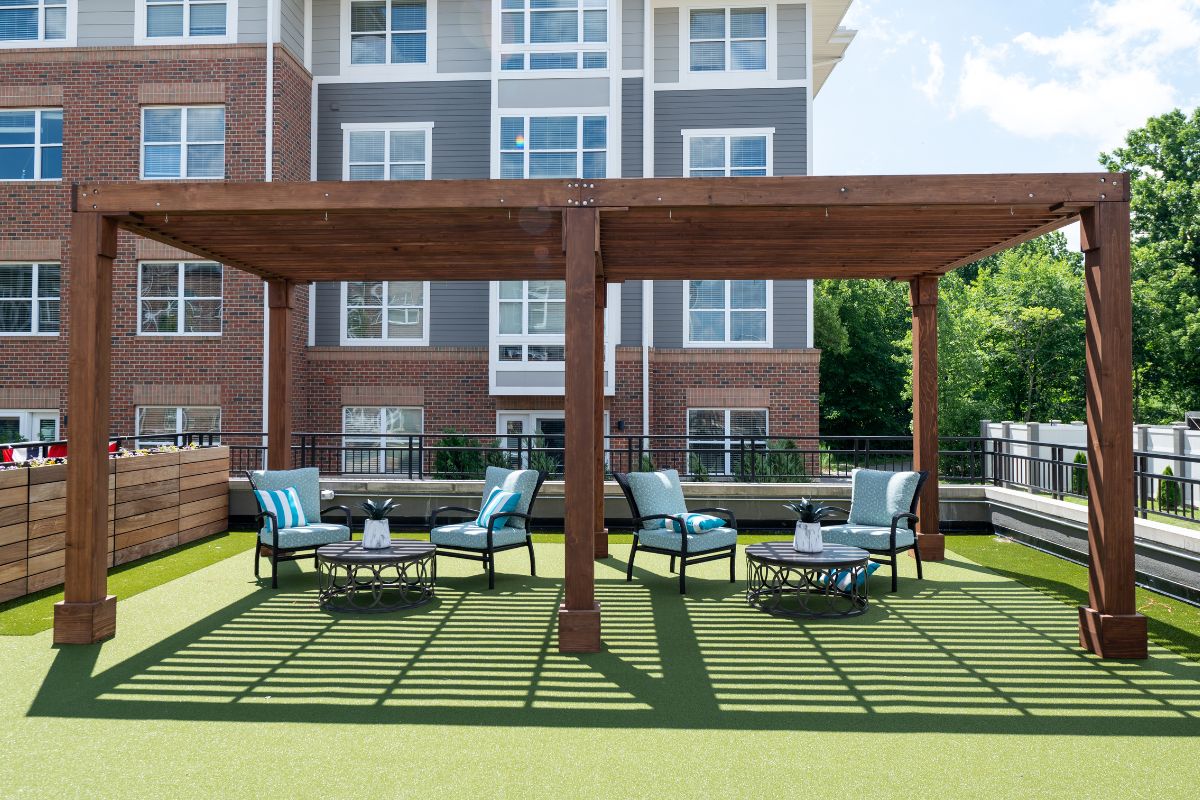 Outdoor Sitting Area in Verena at Hilliard Luxury Independent Senior Living