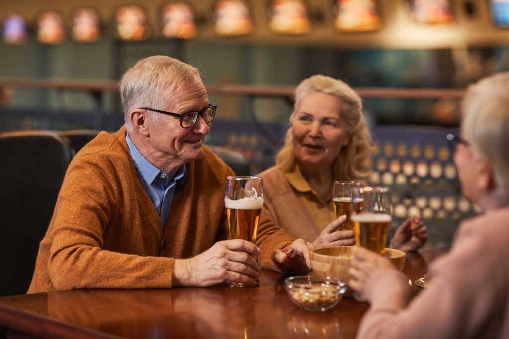 Senior Couple Enjoying Drinks with Friends Gilbert Arizona, True Connection Communities