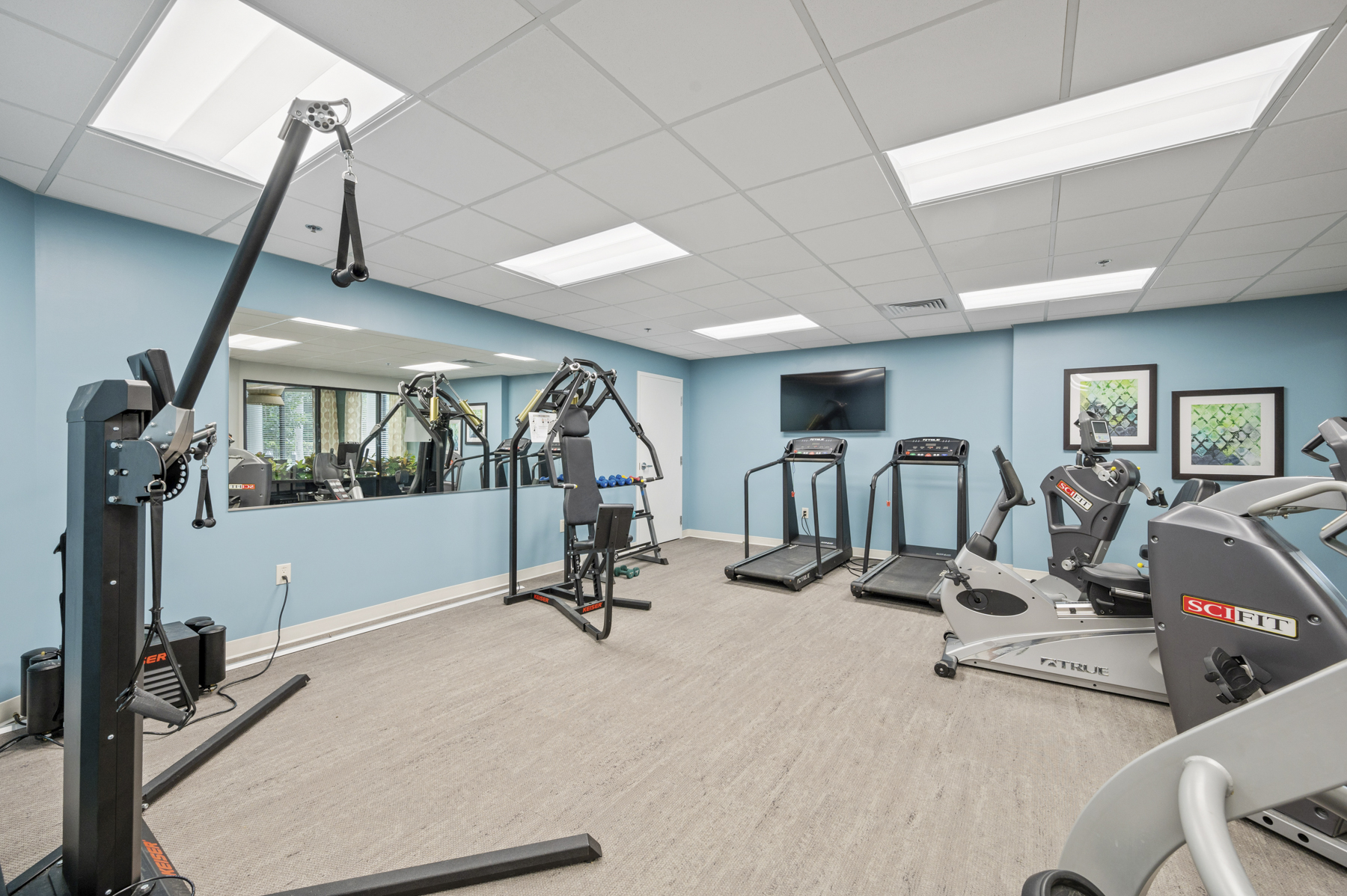 Fitness Center in Verena at Delray senior living retirement community in Delray Beach, Florida
