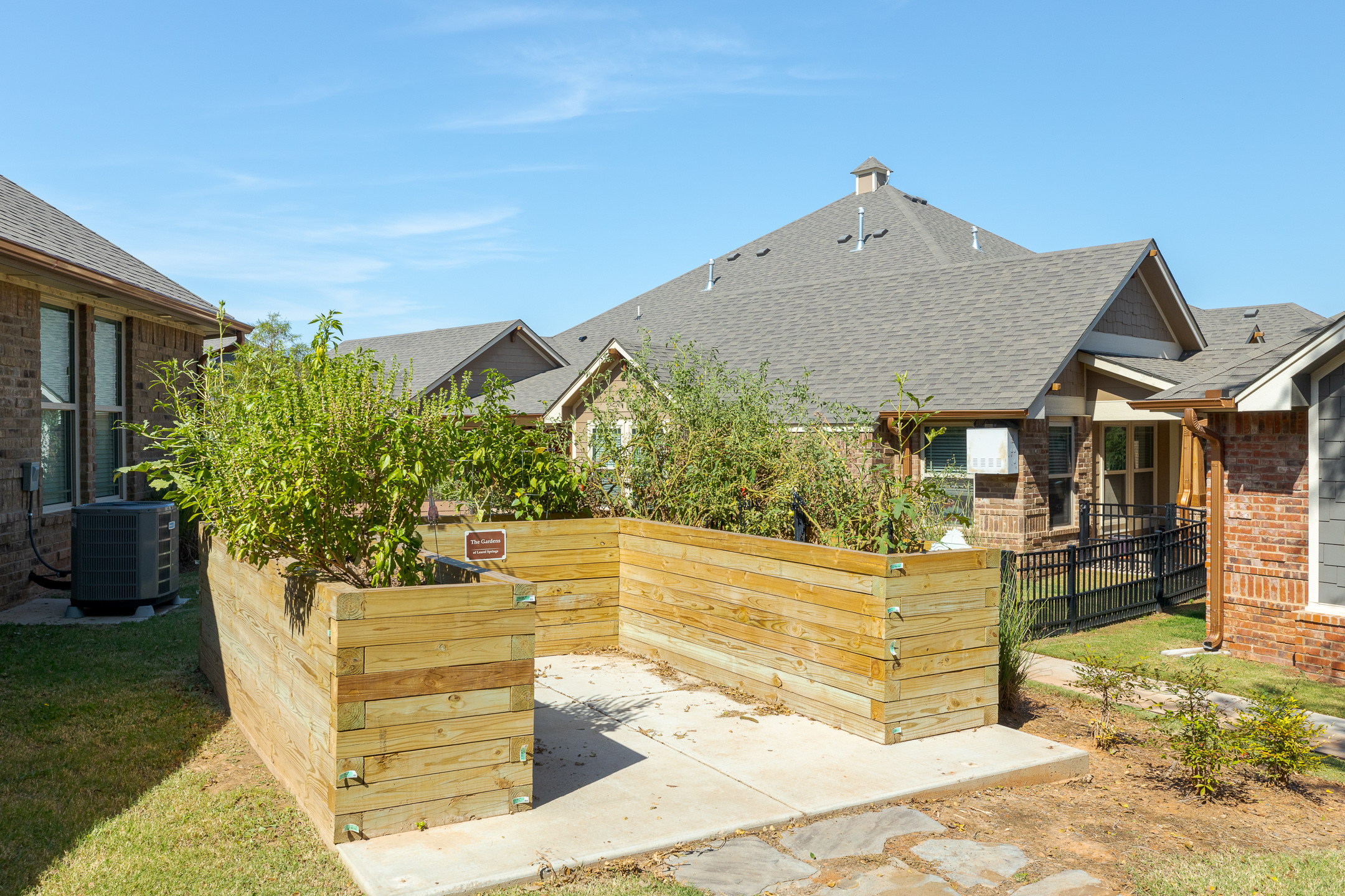 The gardens in Laurel Springs senior living community in Oklahoma.