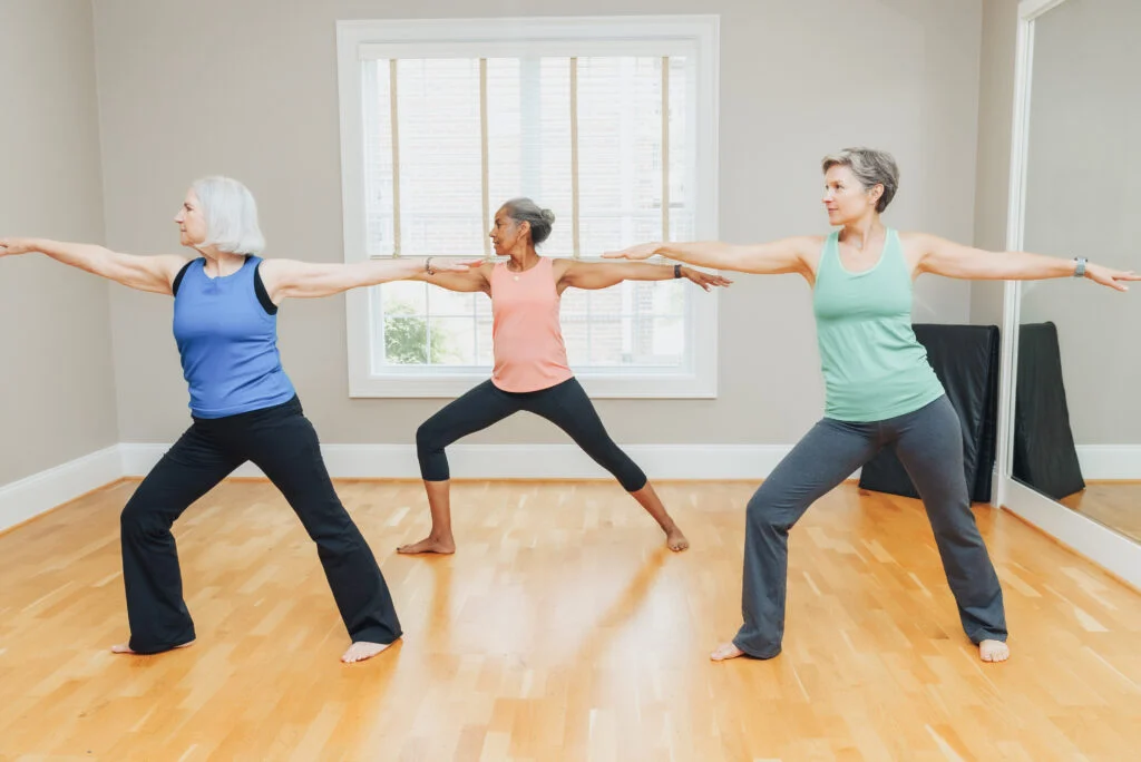women doing yoga at true connection communities post-retirement