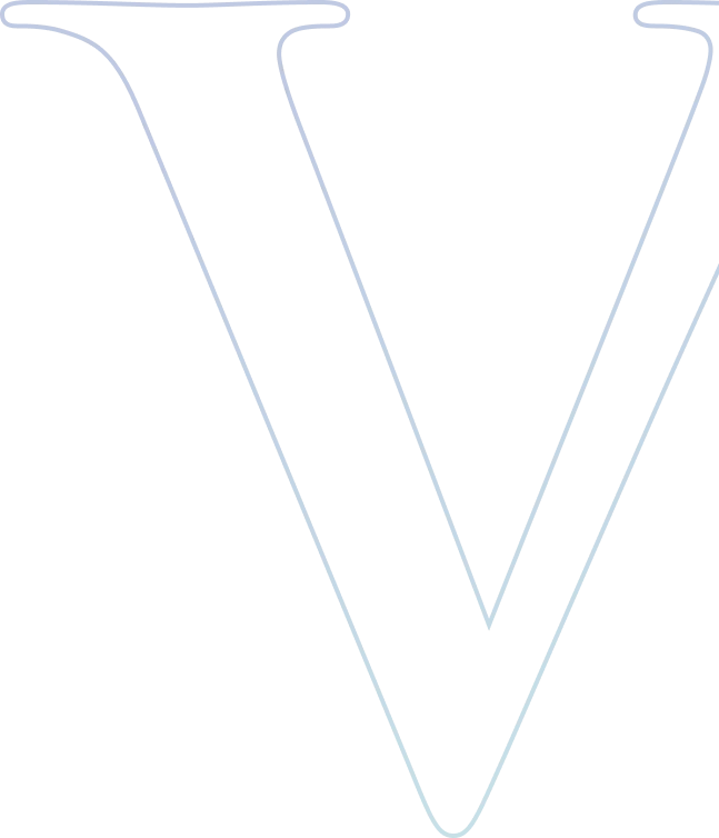 Decorative outline of the letter V