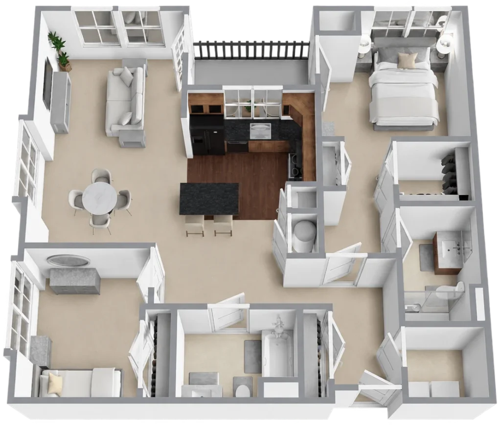 Twin Hickory | 2 Bedrooom 2 Bathroom