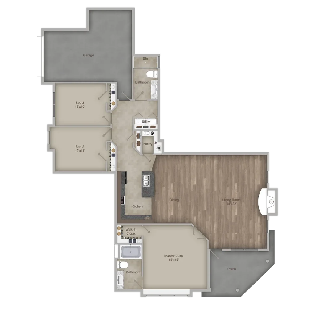 Mon Abri Chateau 413 | 3 Bedroom 2 Bath 1 Car Garage